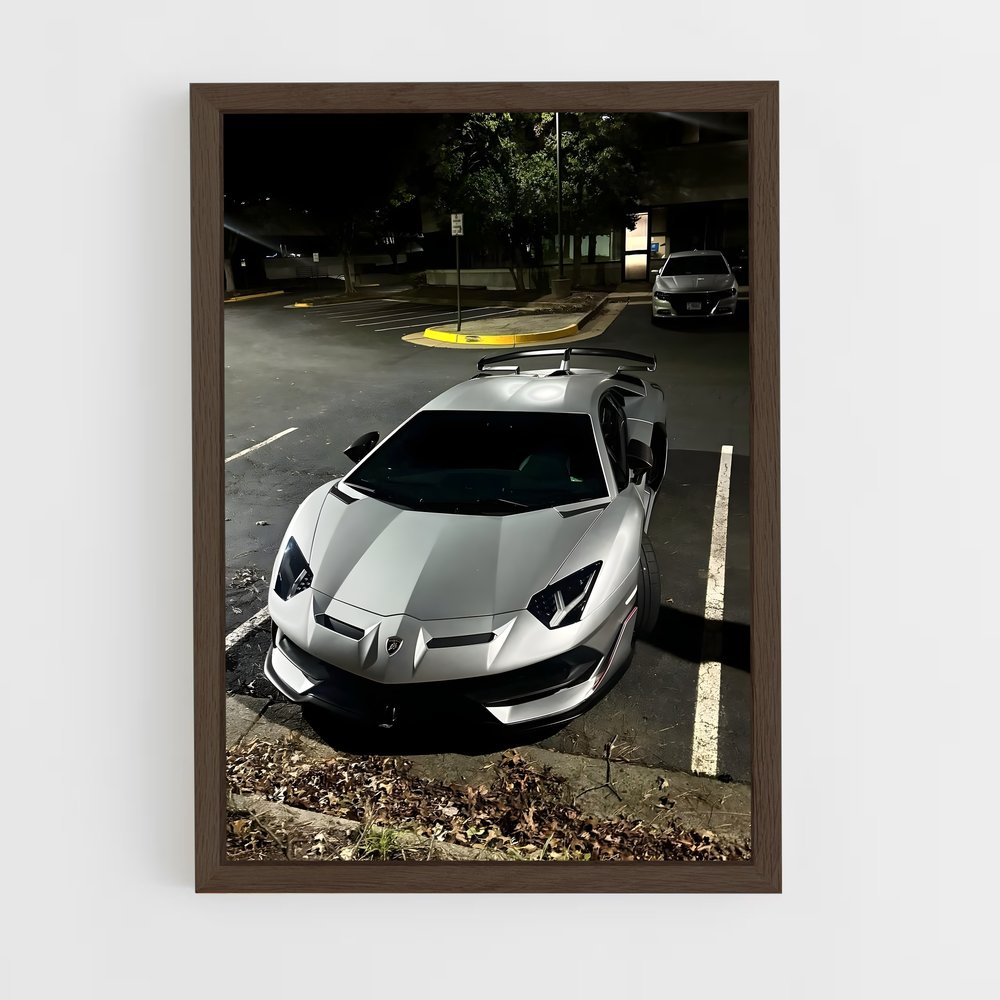 Poster Aventador svj argenté – affiche Lamborghini (vue 5)